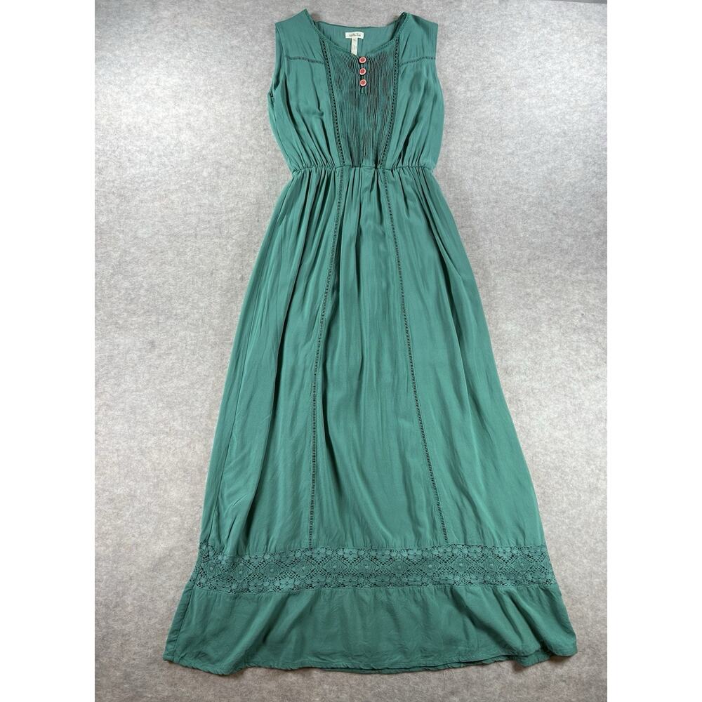 Matilda Jane Green Down In The Valley Mama Boho Prairie Lace Maxi Dress Sz M - Picture 2 of 10